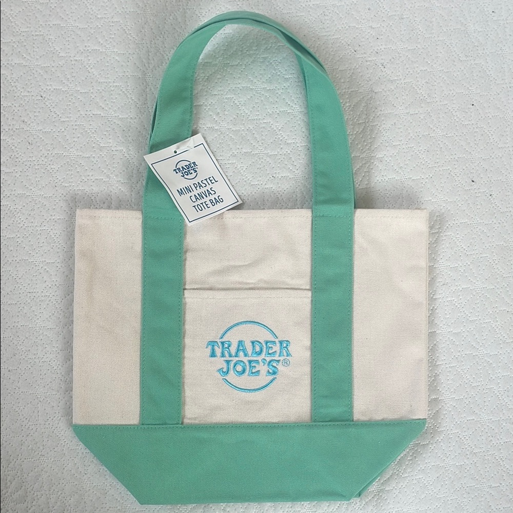 Mint Green Canvas Tote Bag